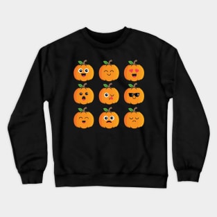 Pumpkin Face Emoticon Funny Halloween Gift Crewneck Sweatshirt